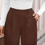 Solid Color Straight-leg Wide-leg Pants Women - Image 4