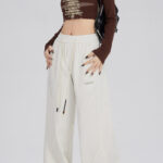 Women's Straight Wide Leg Mopping Casual Pants