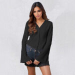 Lapel Cardigan Flare Sleeve Blouse Women