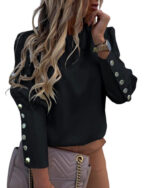 Elegant Women Button Blouse Shirt - Image 4