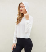 Mesh hooded sports blouse women - Image 2