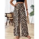 Women's Straight-leg Wide-leg Pants Leopard Print Casual Pants - Image 4