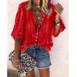 Fashion Casual Multicolor Printed Cardigan Blouse - Image 6