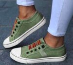 Laceless Canvas Casual Shoes Fashion Sneakers Flat Platform Loafers - Image 3