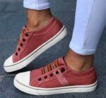 Laceless Canvas Casual Shoes Fashion Sneakers Flat Platform Loafers - Image 2