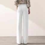 White Wide Leg Pants Women High Waist Korean Loose Wide Leg Straight Leg Pants - Image 3