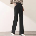 White Wide Leg Pants Women High Waist Korean Loose Wide Leg Straight Leg Pants - Image 2