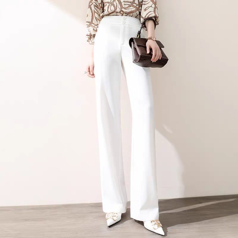1618795243322.jpg White Wide Leg Pants Women High Waist Korean Loose Wide Leg Straight Leg Pants - Image 1
