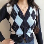 Diamond Knit Cardigan Sweater - Image 3