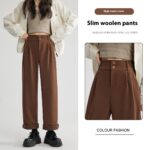 Straight Woolen Wide Leg Pants - Image 2