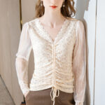 Temperament lace blouse women - Image 3