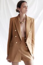 Simple Style Buttoned Casual Blazer Jacket Women - Image 3