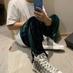 Velvet straight-leg wide-leg pants - Image 5