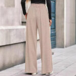 Solid Color Straight-leg Wide-leg Pants Women - Image 2