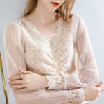 Temperament lace blouse women - Image 2