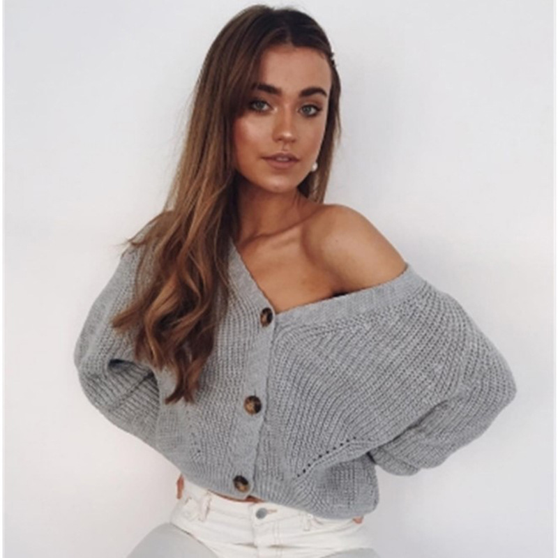 476700194460.jpg V-neck knit cardigan - Image 1