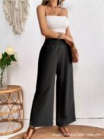 Cinched Pleated Loose Wide-leg Straight Pants - Image 7