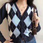 Diamond Knit Cardigan Sweater - Image 4