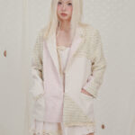 Women's Knit Panel Wool Oversized Blazer - Image 4