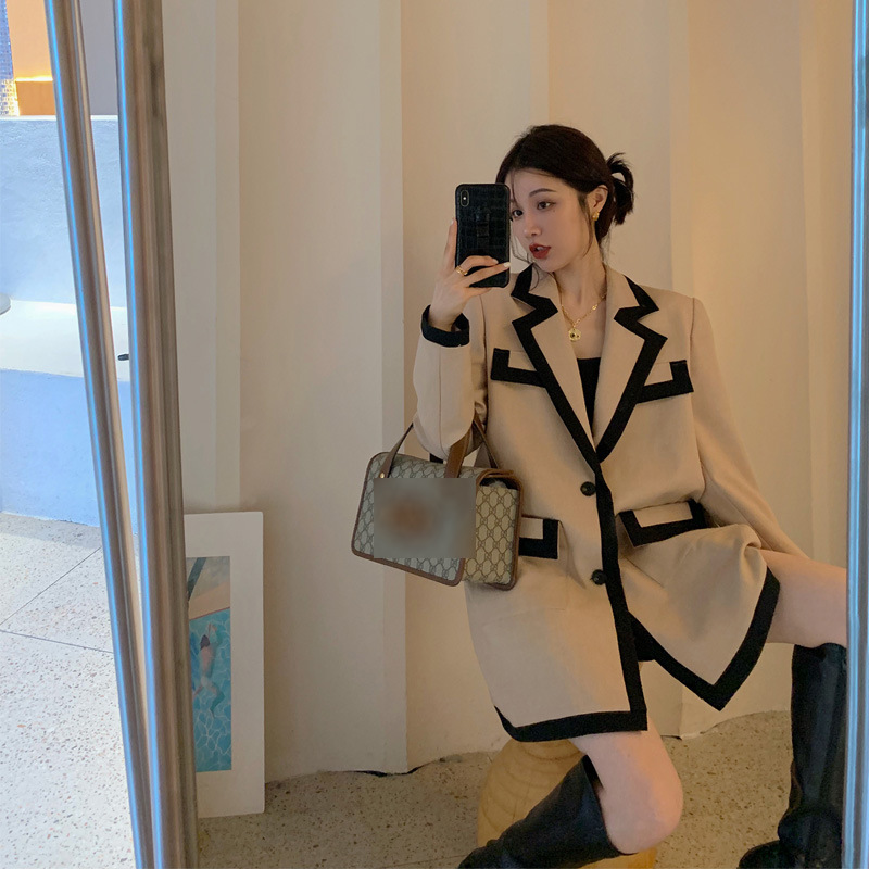 716546378346.jpg Stitching fashionable Street Blazer suit for women - Image 1