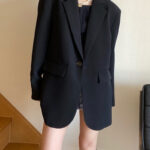Loose Leisure Slimming Black Blazer For Women - Image 6