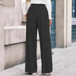 Solid Color Straight-leg Wide-leg Pants Women - Image 3