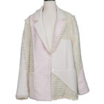 Women's Knit Panel Wool Oversized Blazer - Image 5