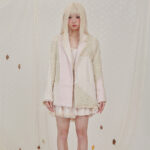 Women's Knit Panel Wool Oversized Blazer