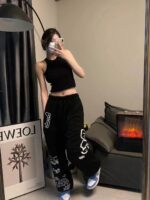 Graffiti Letter Loose Straight-leg Wide-leg Pants - Image 2