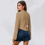 Lapel Cardigan Flare Sleeve Blouse Women - Image 4