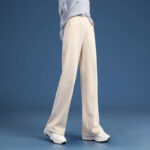 Chenille Short Wide Leg Pants Women's Straight Pants - Image 3