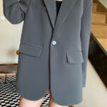 Loose Leisure Slimming Black Blazer For Women - Image 7