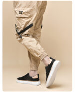 Thick-soled Sneakers Stitching Top Layer Cowhide Trendy Casual Sneaker - Image 10