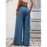 Cinched Pleated Loose Wide-leg Straight Pants - Image 4