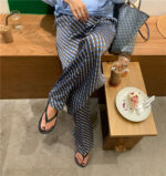 Acetate Wide-leg Pants Women's Straight Print - Image 5